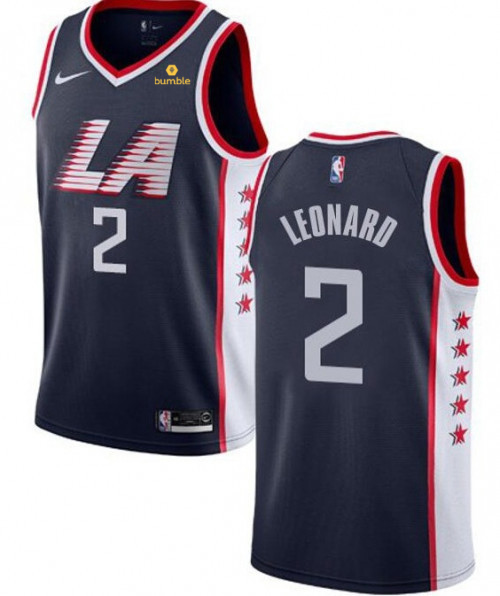 Men's Los Angeles Clippers #2 Kawhi Leonard Black NBA Stitched Jersey